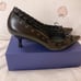 Stuart Weitzman “Whippy” Leather Kitten Heel Pumps in Black