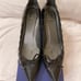 Stuart Weitzman “Whippy” Leather Kitten Heel Pumps in Black