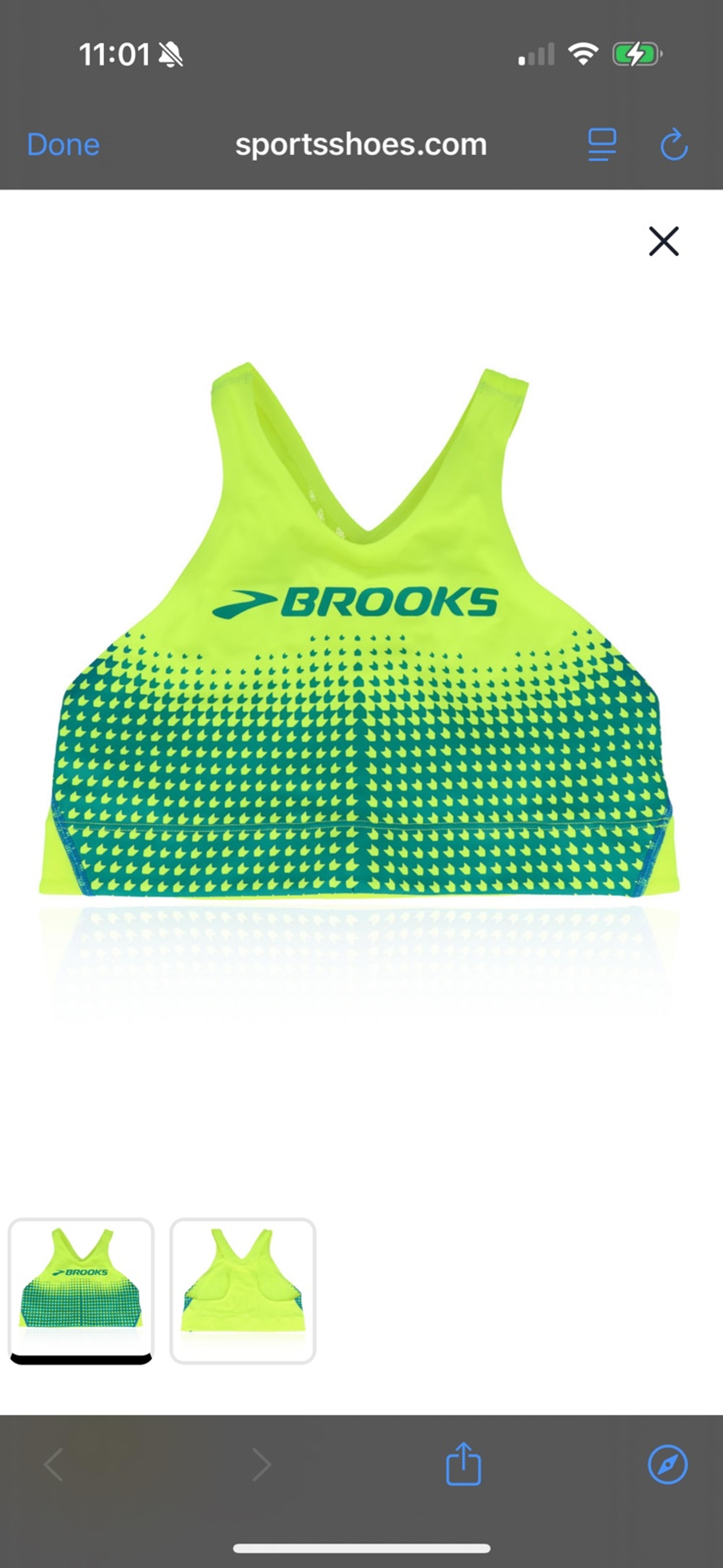 Brooks Women’s Elite Crop Top Sports Bra Size Small