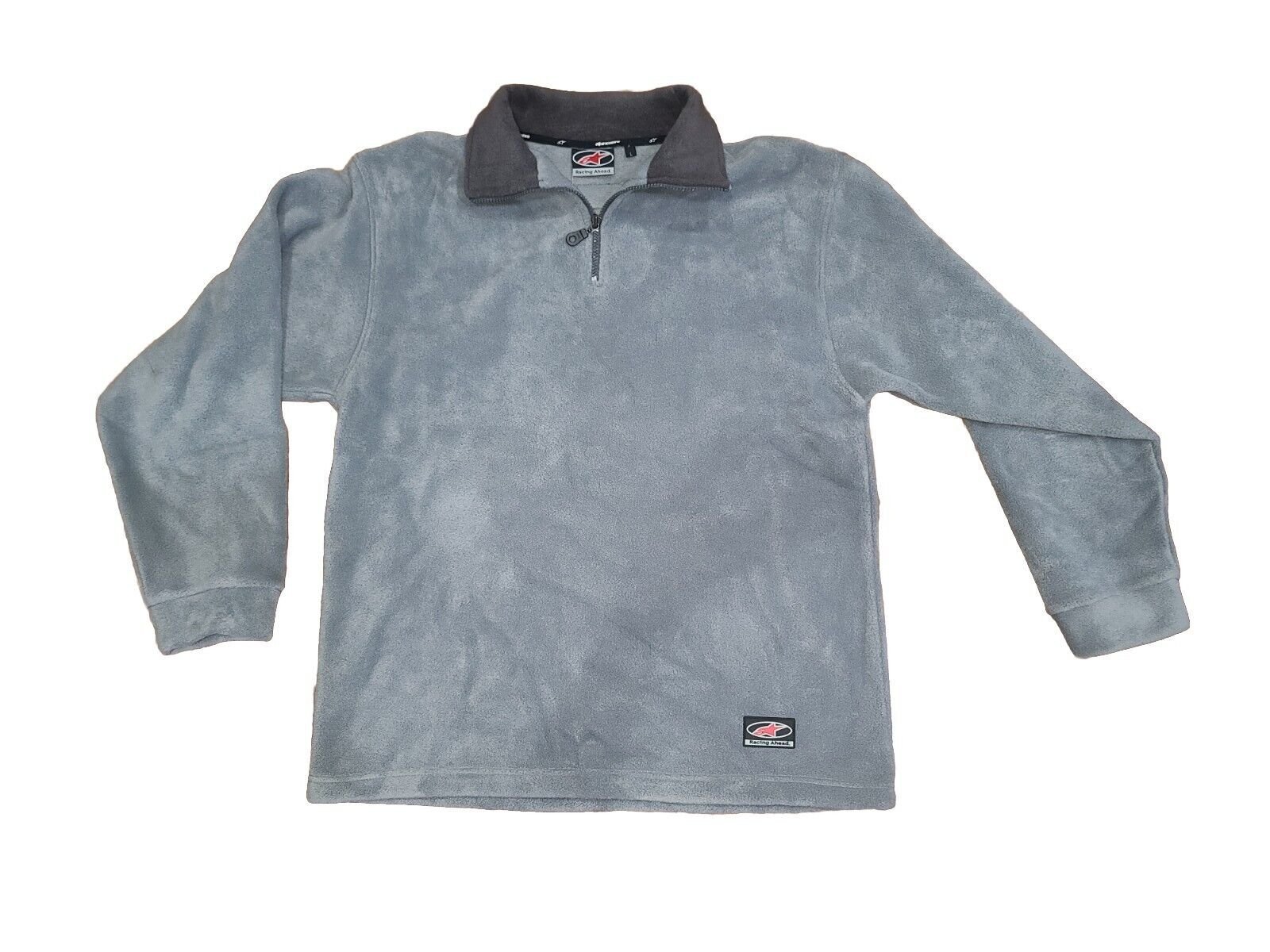 Alpinestars Astar Fleece Grey 1/4 Pull Zip Mock Jacket Men's L Embroidered Logo