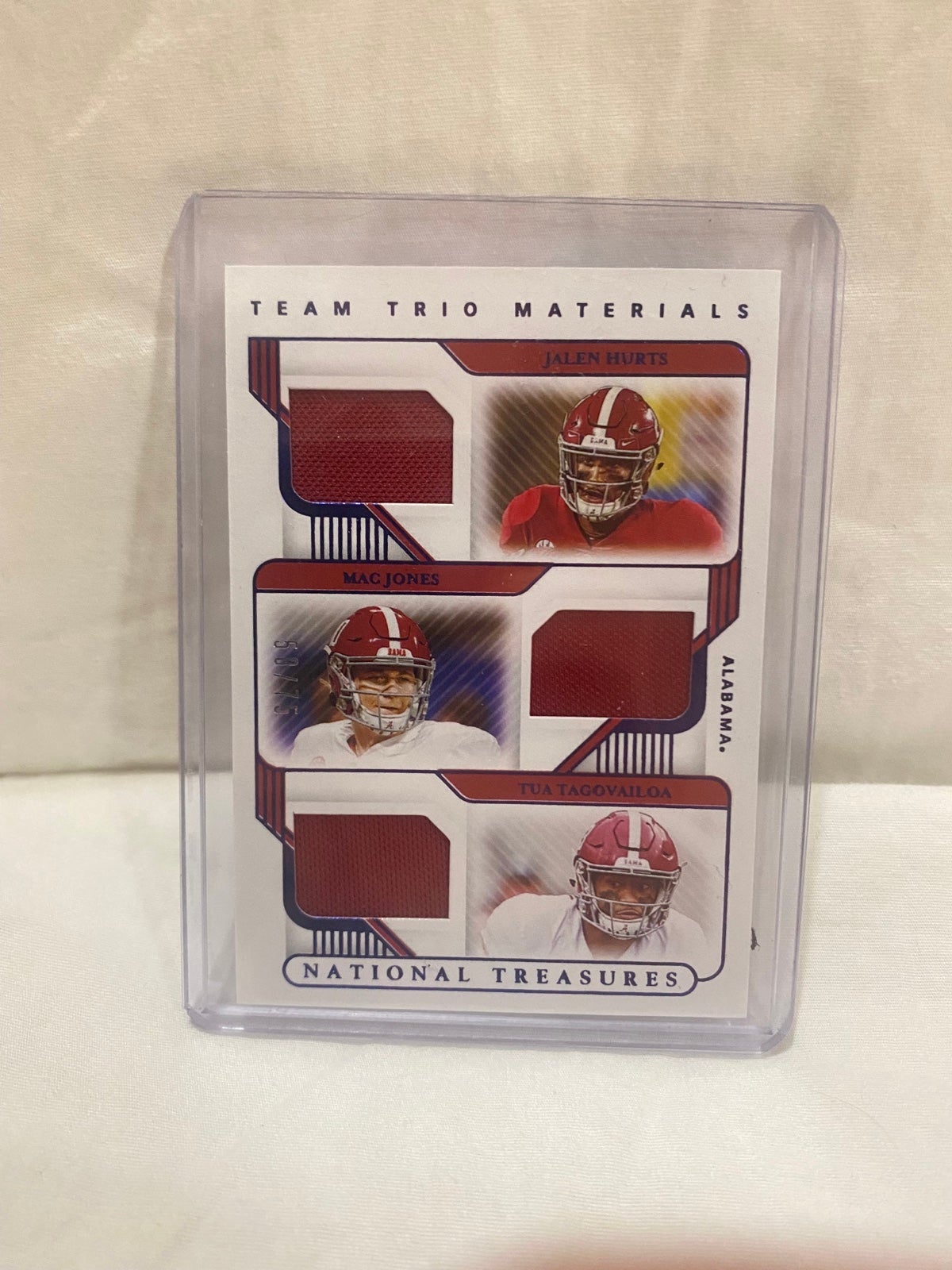Jalen Hurts Tua Tagoviloa Mac Jones National Treasure triple patch /75