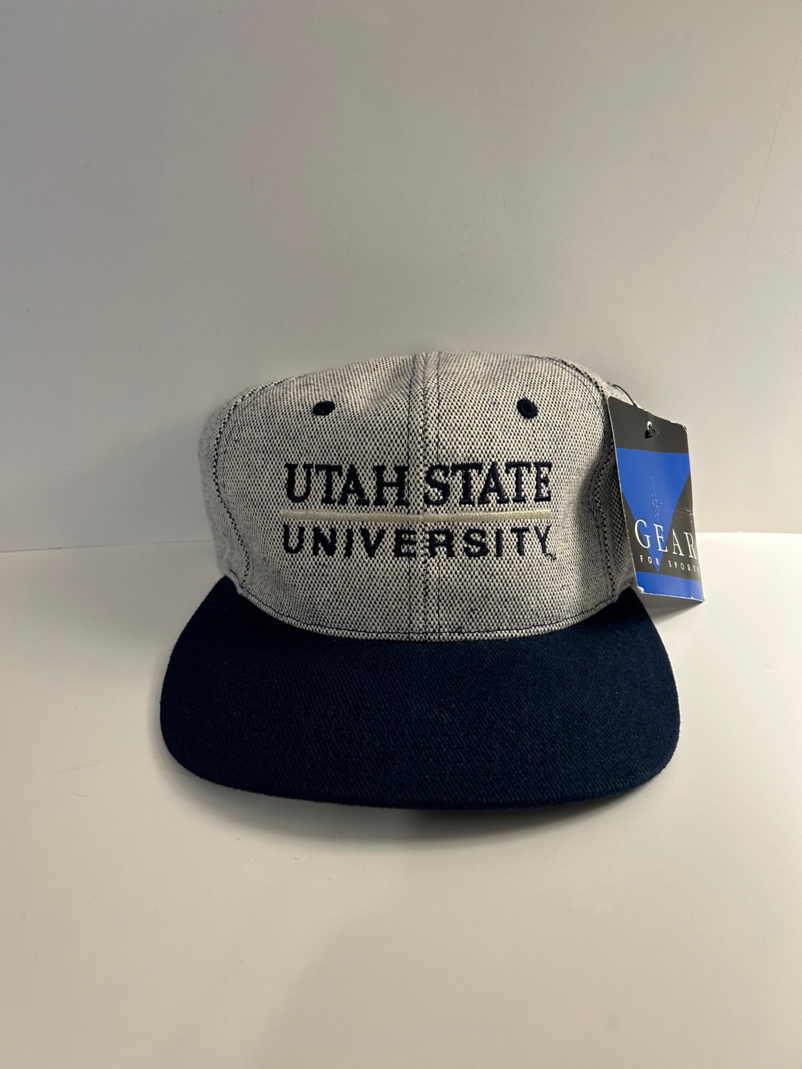 Vintage Utah State University Gear for sports strapback adjustable hat cap Gray