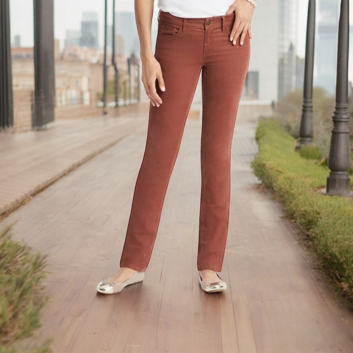 Women's Jeans Dusty Rose Corduroy Jeans Ann Taylor LOFT Modern Skinny Jeans