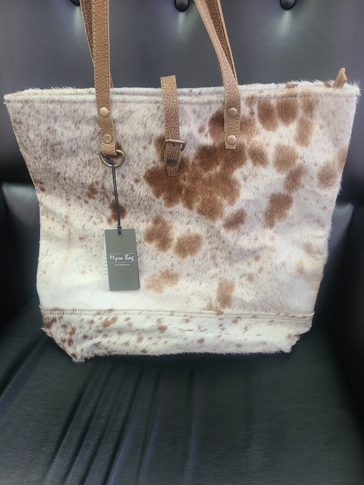 myra bag cowhide leather tote NWT