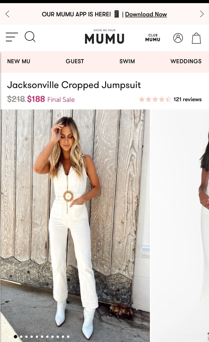 NWT Show Me Your Mumu Jacksonville Cropped Jumpsuit