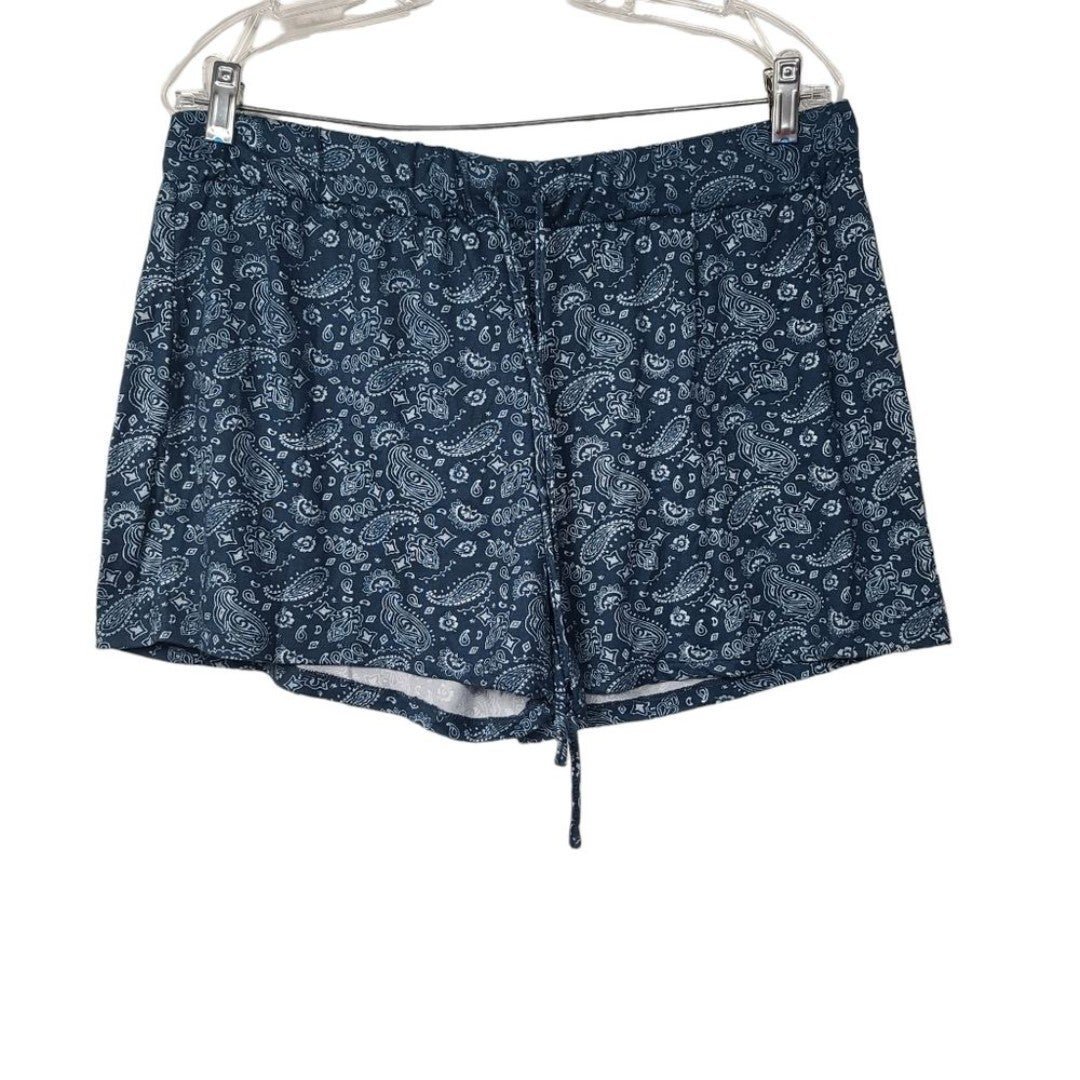 Lucky Brand Paisley Drawstrings Casual Blue Shorts XL