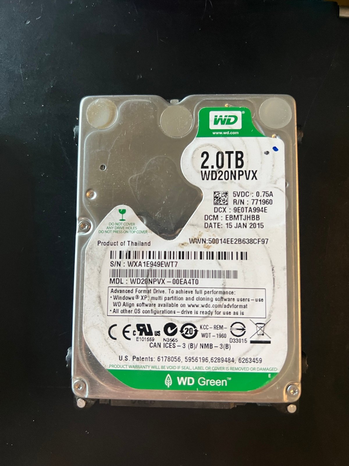 WD Green 2.0 TB Desktop Internal Hard Drive