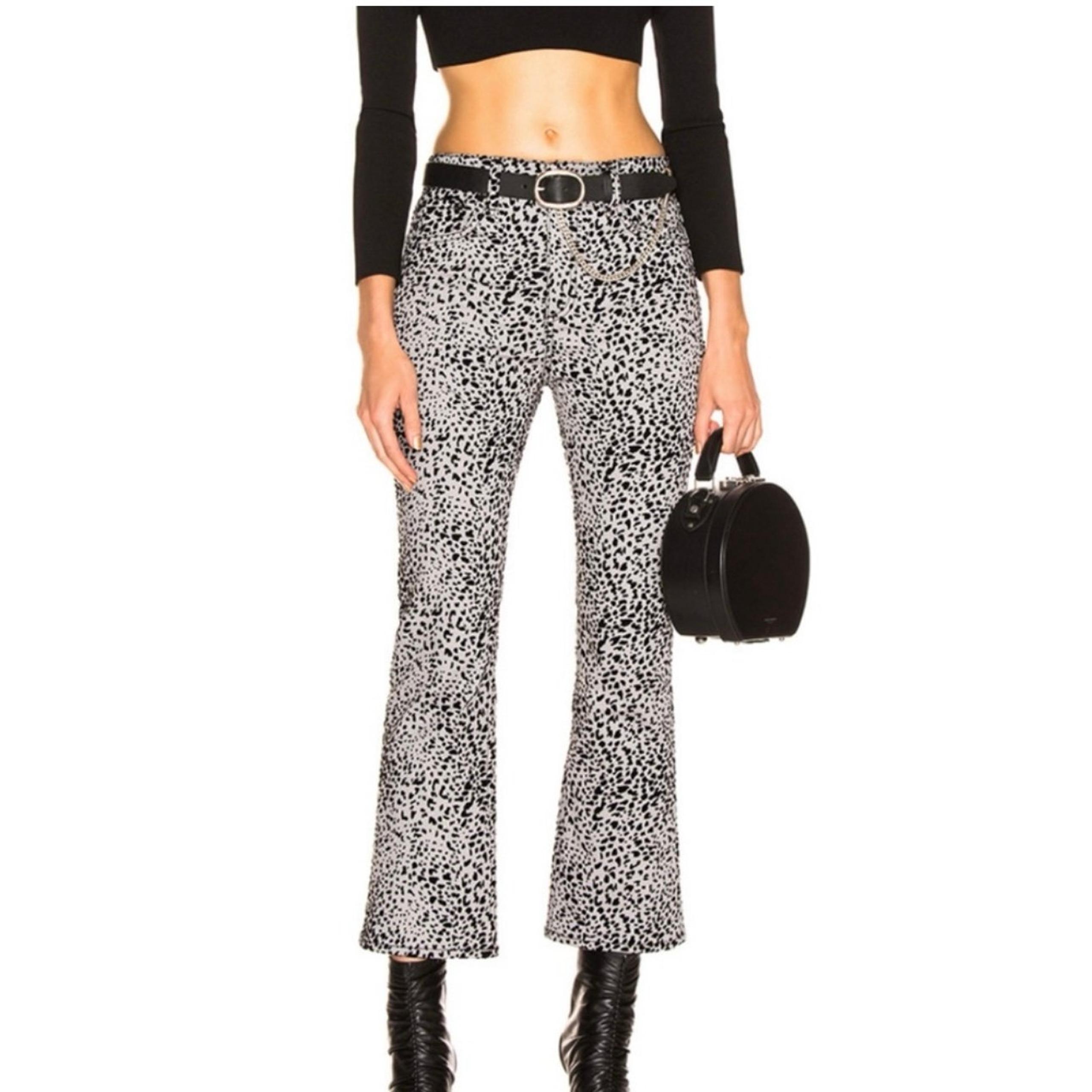 Rag and Bone grey cheetah cropped jeans