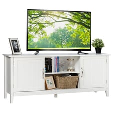 TV Stand Entertainment Media Center for TV's up to 65 w/Storage Cabinets White