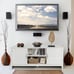 TV Stand Entertainment Media Center for TV's up to 65 w/Storage Cabinets White