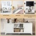 TV Stand Entertainment Media Center for TV's up to 65 w/Storage Cabinets White
