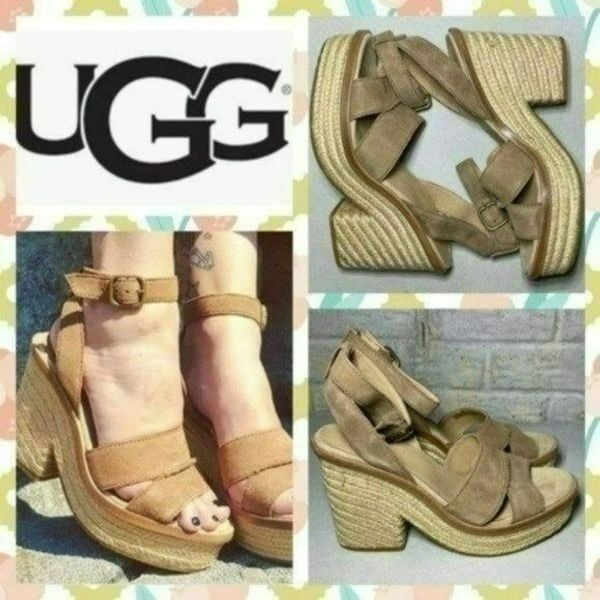 NIB MSRP 150 UGG® Carine Platform Sandal Women's Size 9.5