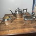 Wilcox Silver Teapot cream & sugar cube dish MCM DECO