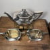 Wilcox Silver Teapot cream & sugar cube dish MCM DECO