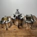 Wilcox Silver Teapot cream & sugar cube dish MCM DECO