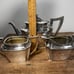 Wilcox Silver Teapot cream & sugar cube dish MCM DECO