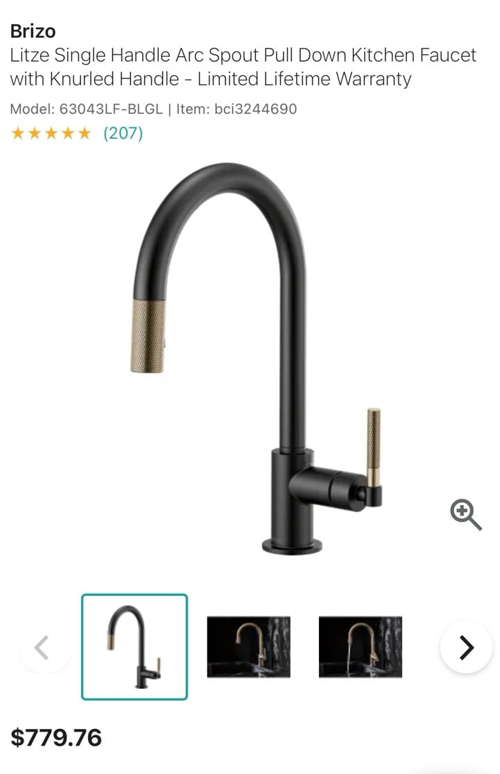 Brizo Litze pull down Kitchen Faucet