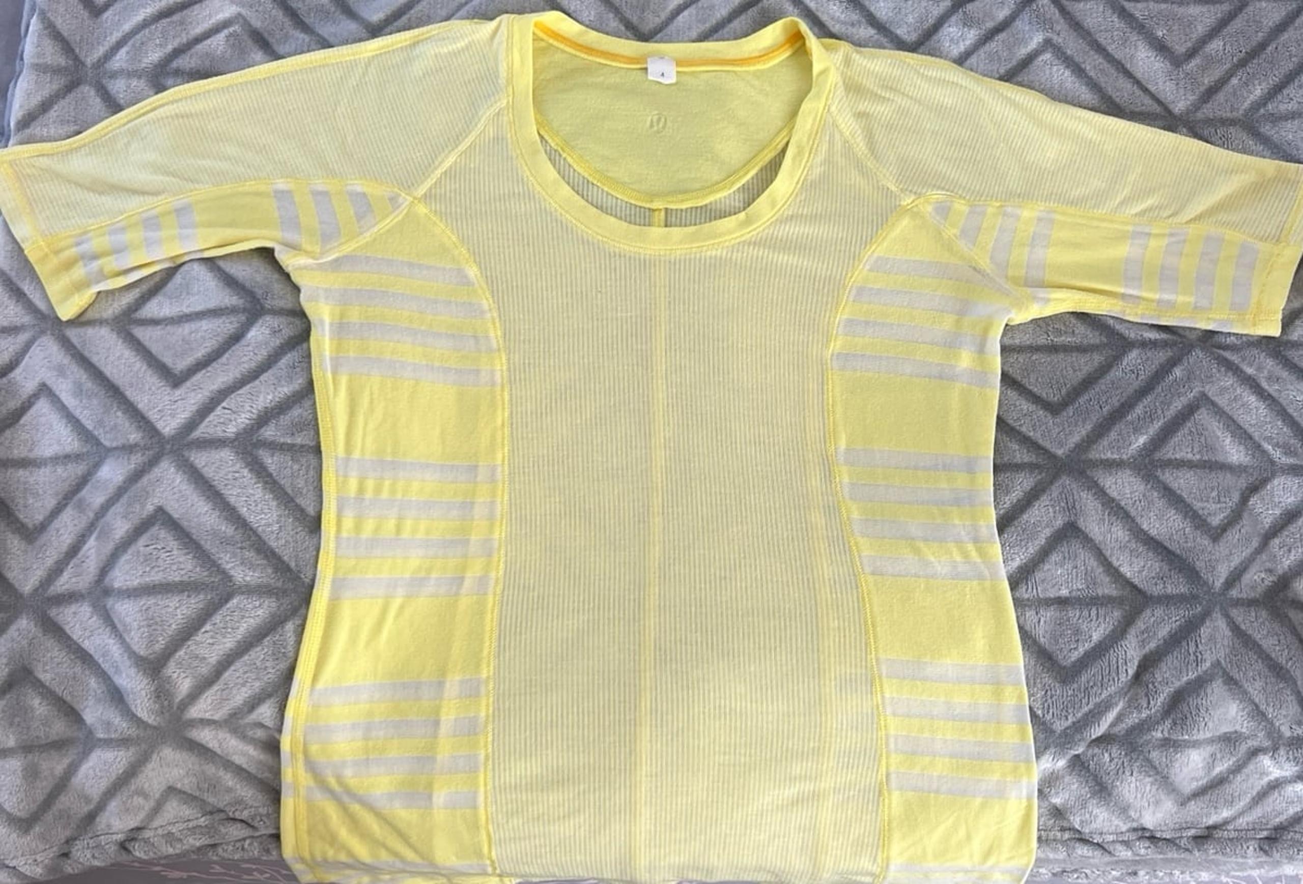 Lululemon Athletica Shirt Women 4 Yellow Short Sleeve