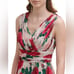 Calvin Klein Pink Floral V-Neck Pleated Chiffon Maxi Dress
