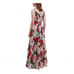 Calvin Klein Pink Floral V-Neck Pleated Chiffon Maxi Dress