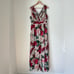 Calvin Klein Pink Floral V-Neck Pleated Chiffon Maxi Dress