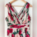 Calvin Klein Pink Floral V-Neck Pleated Chiffon Maxi Dress