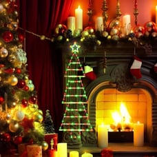 New LED Christmas Tree Ladder Lights 4.6ft 189 LEDs with Star Topper for Home