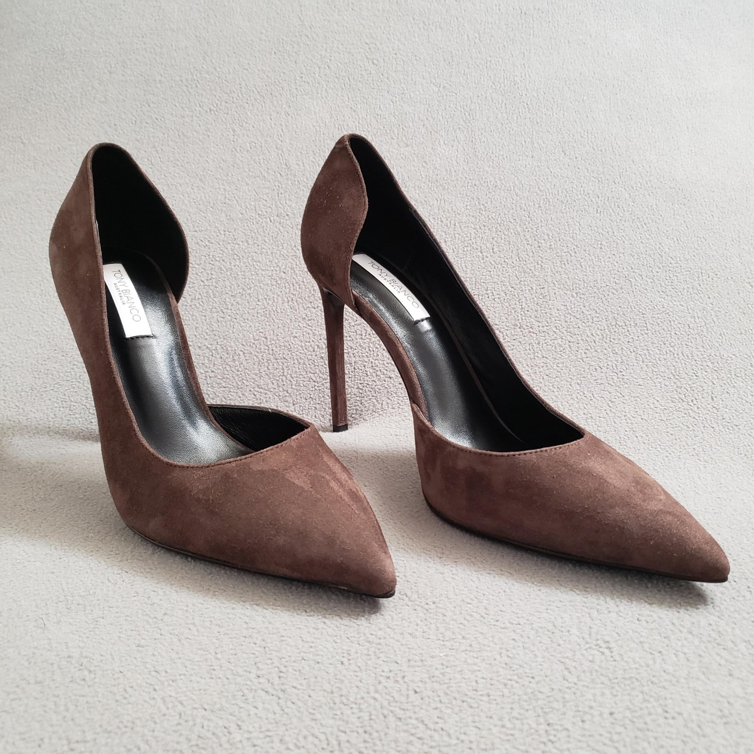 Tony Bianco Alyx Heels in Espresso Suede Size 9.5 TONR-WZ730 Stiletto