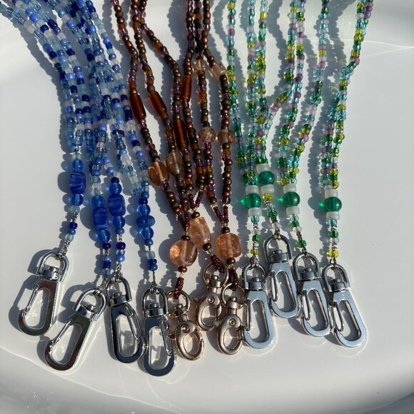 NEW HANDMADE | Beaded Lanyard | ID Badge Card Holder | Teacher Nurse Gift