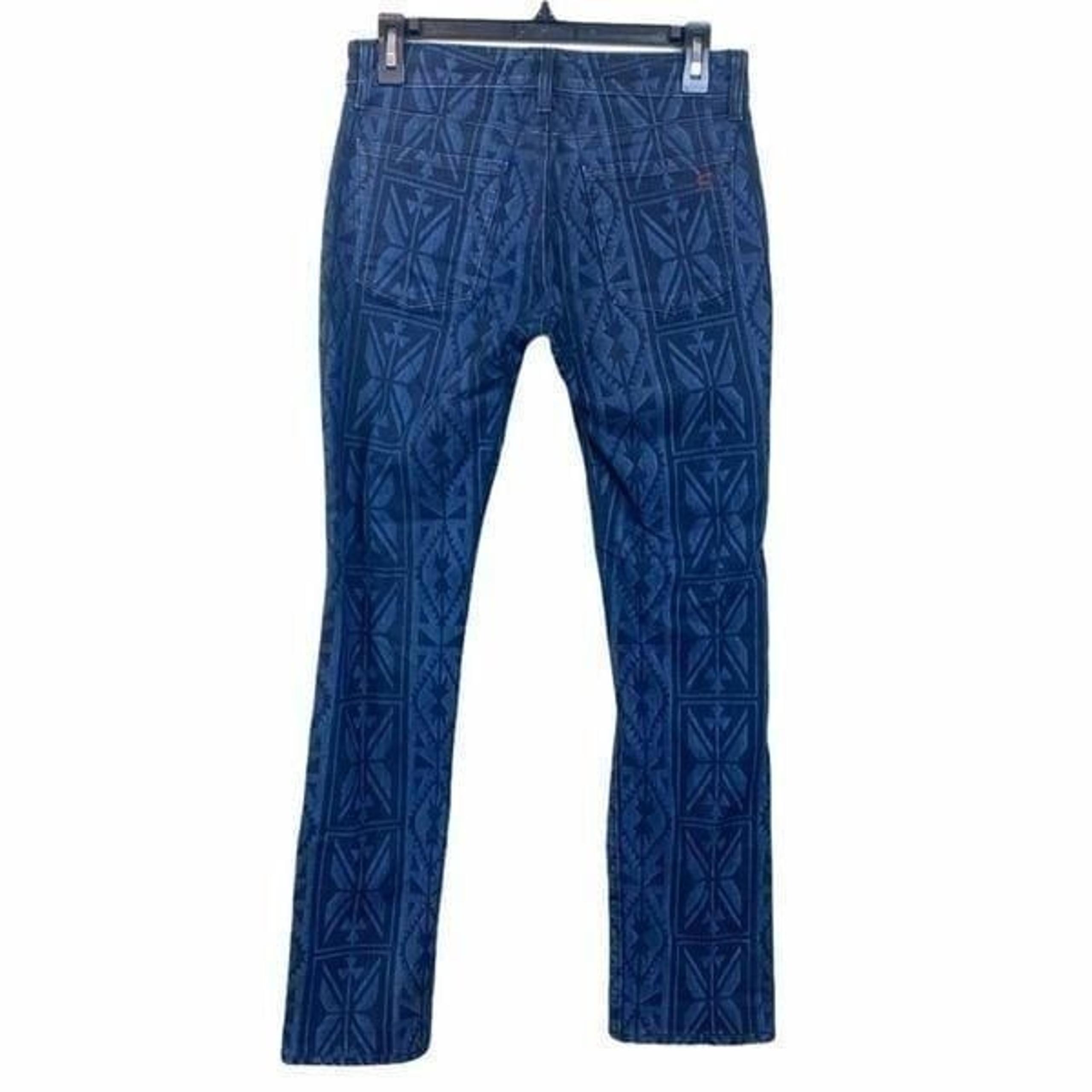David Kahn Blue Aztek Nikki Straight Leg