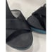 Auth Louis Vuitton Black Satin Silver Leather Teal Suede Wedge Heels EU 38 US 8
