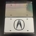 Acura White Brand New Front Vanity Metal Plate Frame Holder (2 Pack)