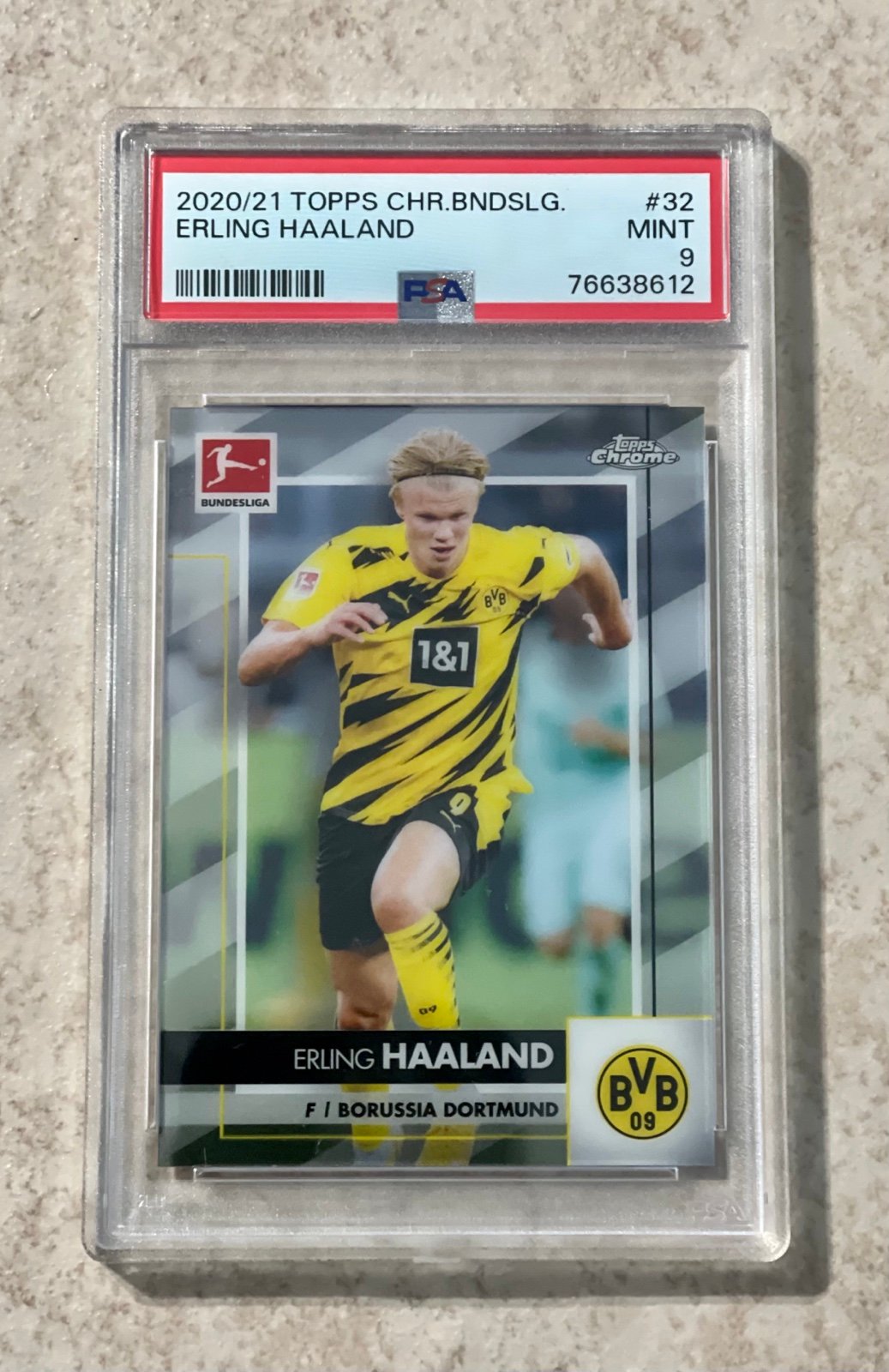 2020-21 Topps Chrome Bundesliga Erling Haaland PSA 9 Mint #32