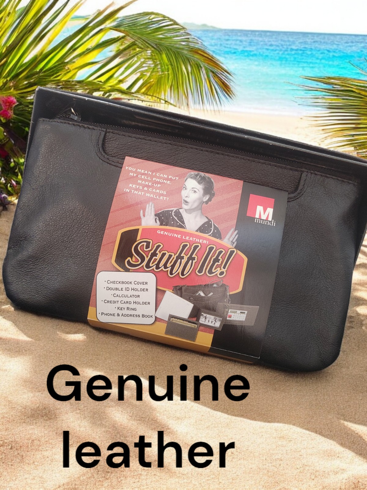 Vintage genuine leather huge wallet with everything in it