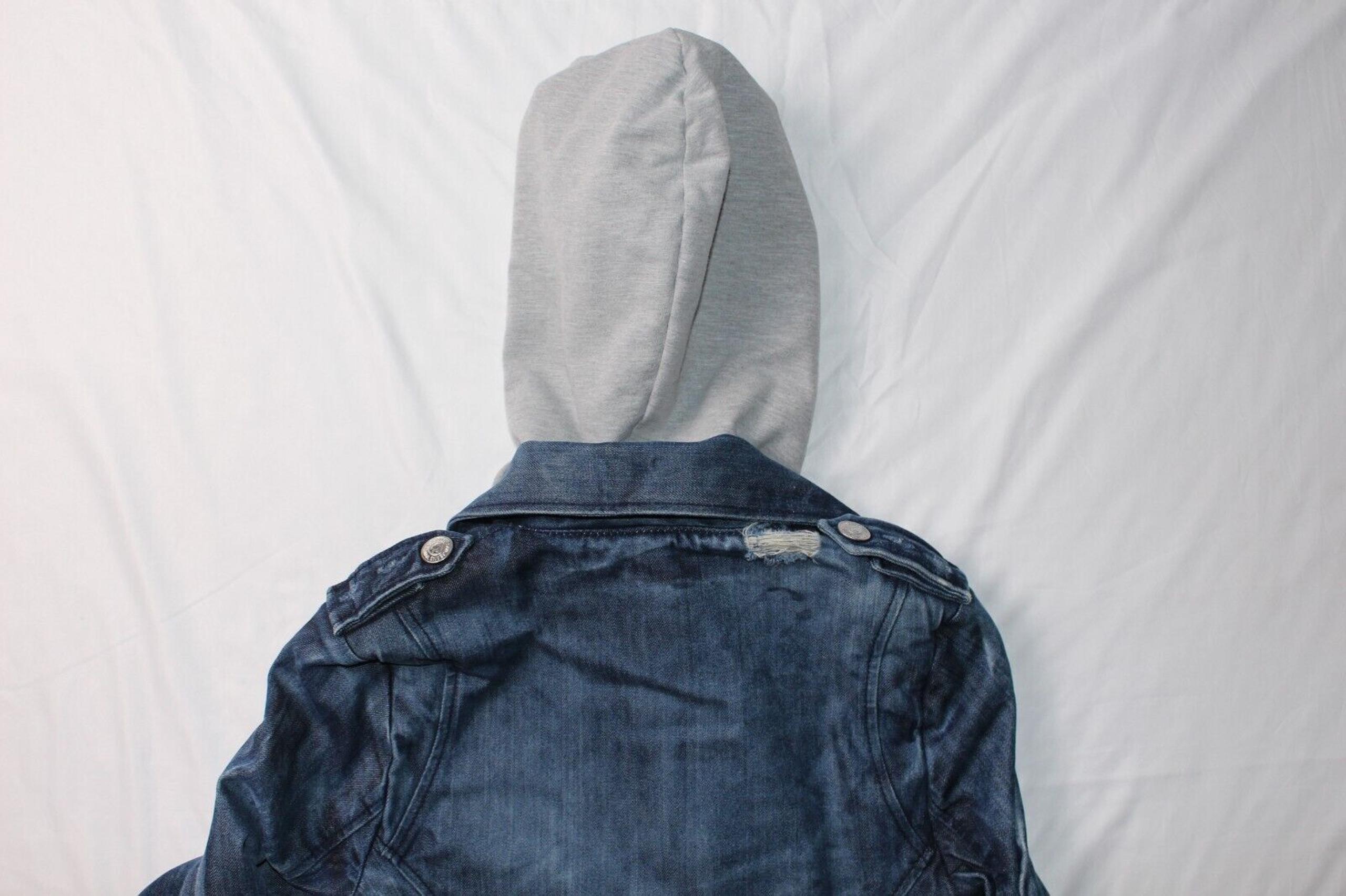 RARE Womens True Religion Denim Moto Hoodie Jacket Size XS