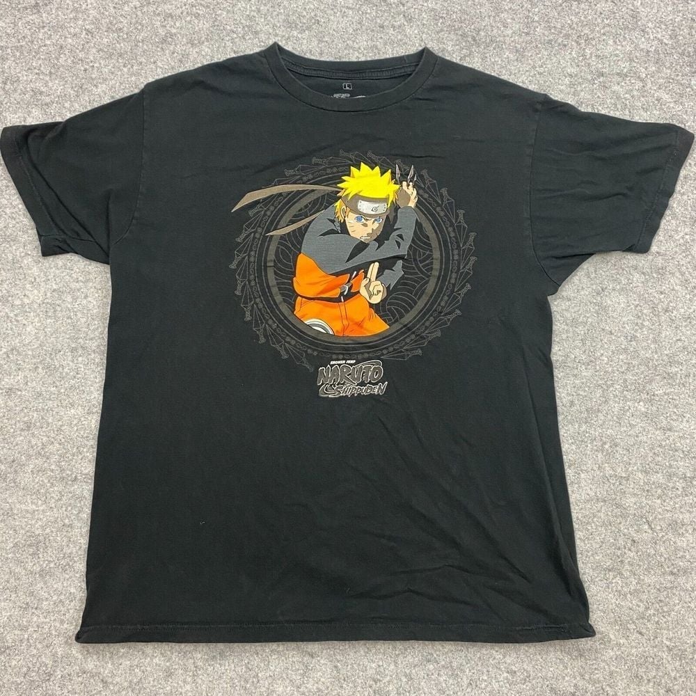 Naruto shirt mens M vintage T-shirt shippuden anime 2002