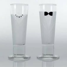 Bride and Groom Wedding Shot Glasses with Swarovski Crystals