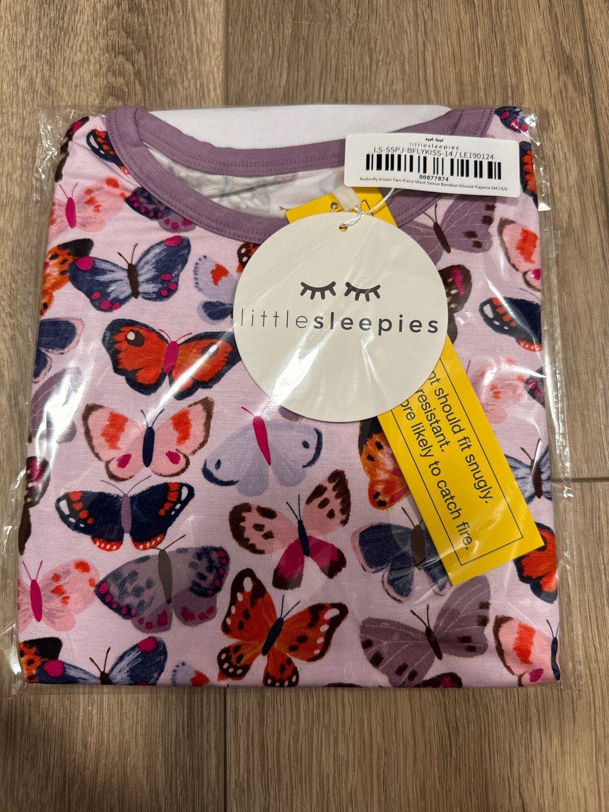 Little sleepies Butterfly Kisses Two-Piece Short Sleeve Pajama Set, 5/6