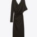 NWT Zara Woman Limited Edition Studio Collection Drapped Khaki Green Dress XS