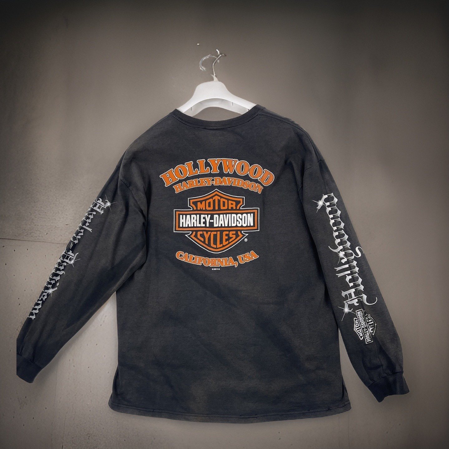 Harley Davidson Hollywood Metal Chrome Vintage LS T Shirt