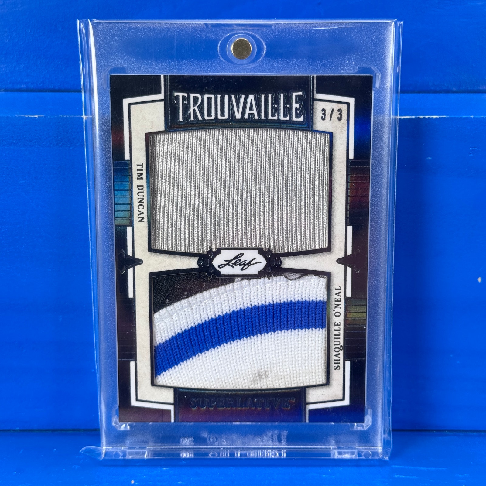 2023 Leaf Superlative Trouvaille Game Used Patch Card Shaq Duncan Ewing Garnett