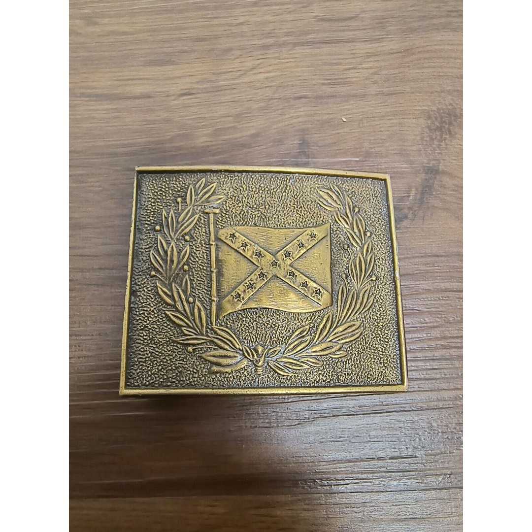 CSA FLAG BELT BUCKLE! VINTAGE! RARE! BERGAMOT! 1970s! USA! AMERICAN HISTORY!