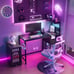Computer Desk Home Office Desk Writing Table Study Workstation with Shelf