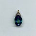 10k Yellow Gold Oval Cut Mystic Blue Topaz & Diamond Solitaire Pendant Charm 7Ct