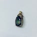 10k Yellow Gold Oval Cut Mystic Blue Topaz & Diamond Solitaire Pendant Charm 7Ct