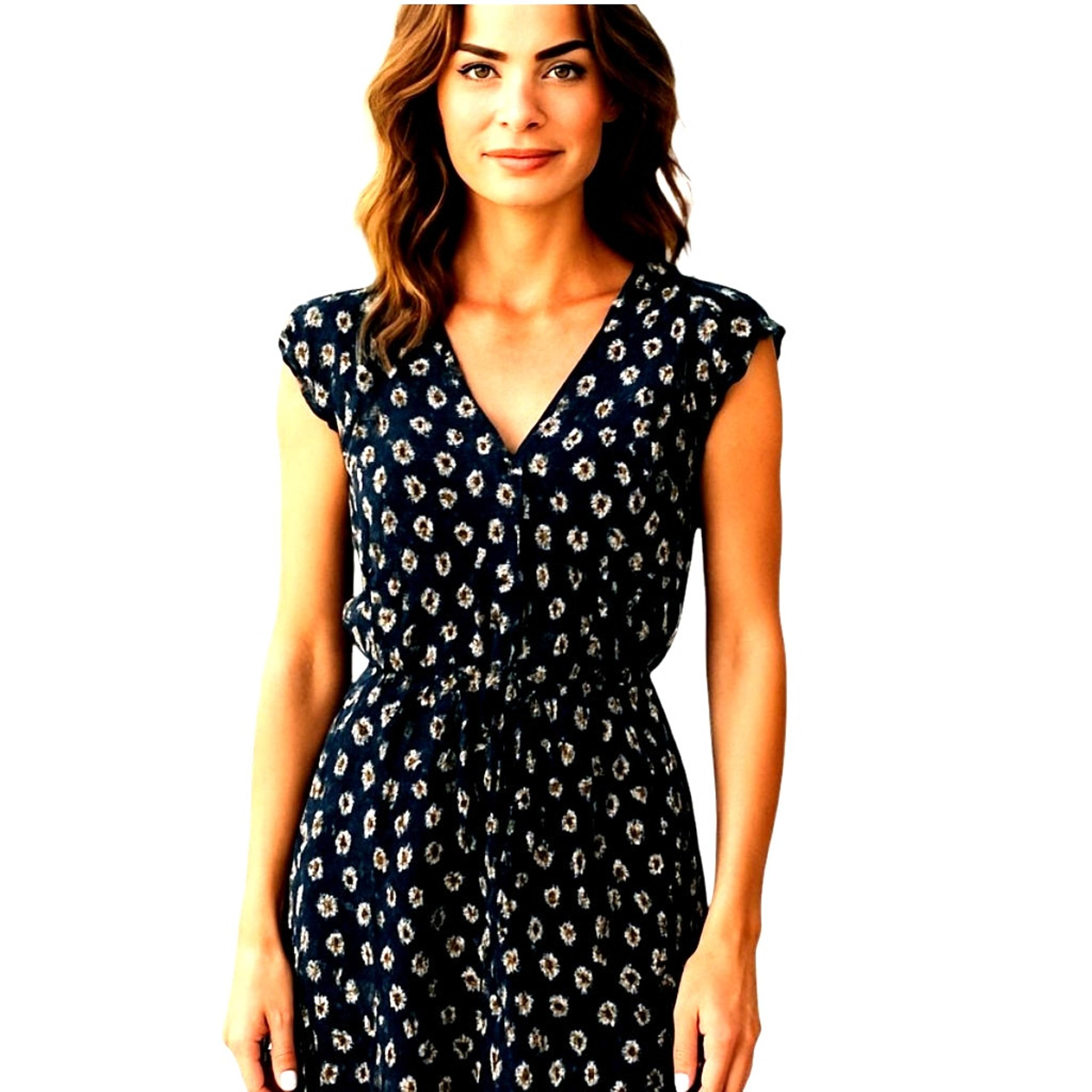 Gap Small Black Floral Women's Sleeveless Maxi  Sun Dress Miss Size 4 6 S