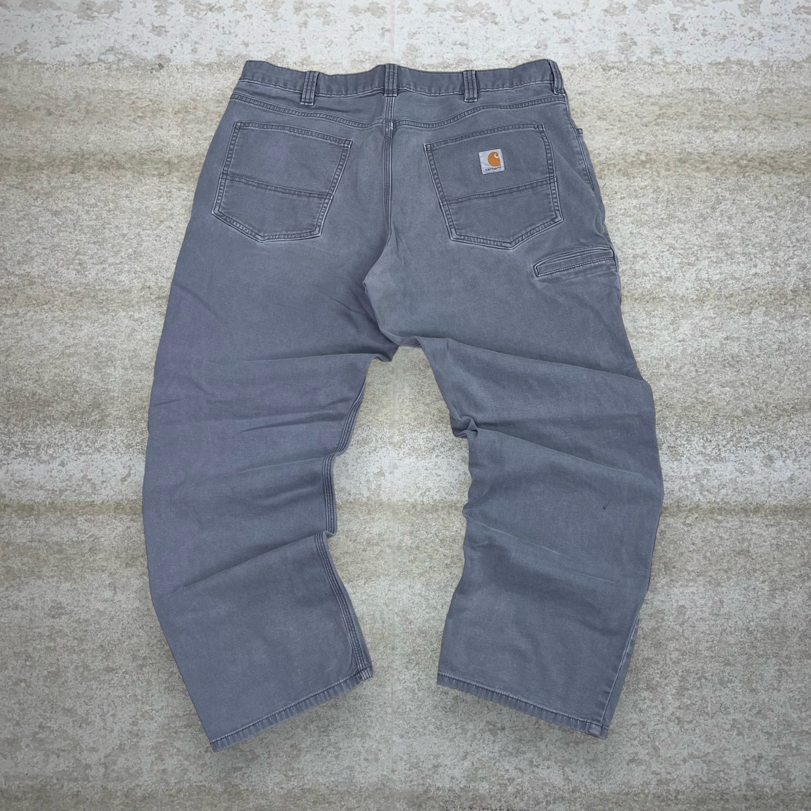 Vintage Carhartt Carpenter Pants Grey Canvas Relaxed Fit Dungarees Painters 90s
