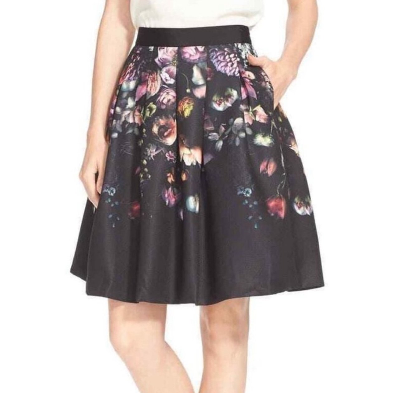 NWT Ted Baker Floral Full Fit & Flare Skirt High Waist