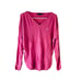 Polo Ralph Lauren Womens Medium Lighweight Cotton Oversized V Neck Sweater Pink