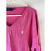 Polo Ralph Lauren Womens Medium Lighweight Cotton Oversized V Neck Sweater Pink
